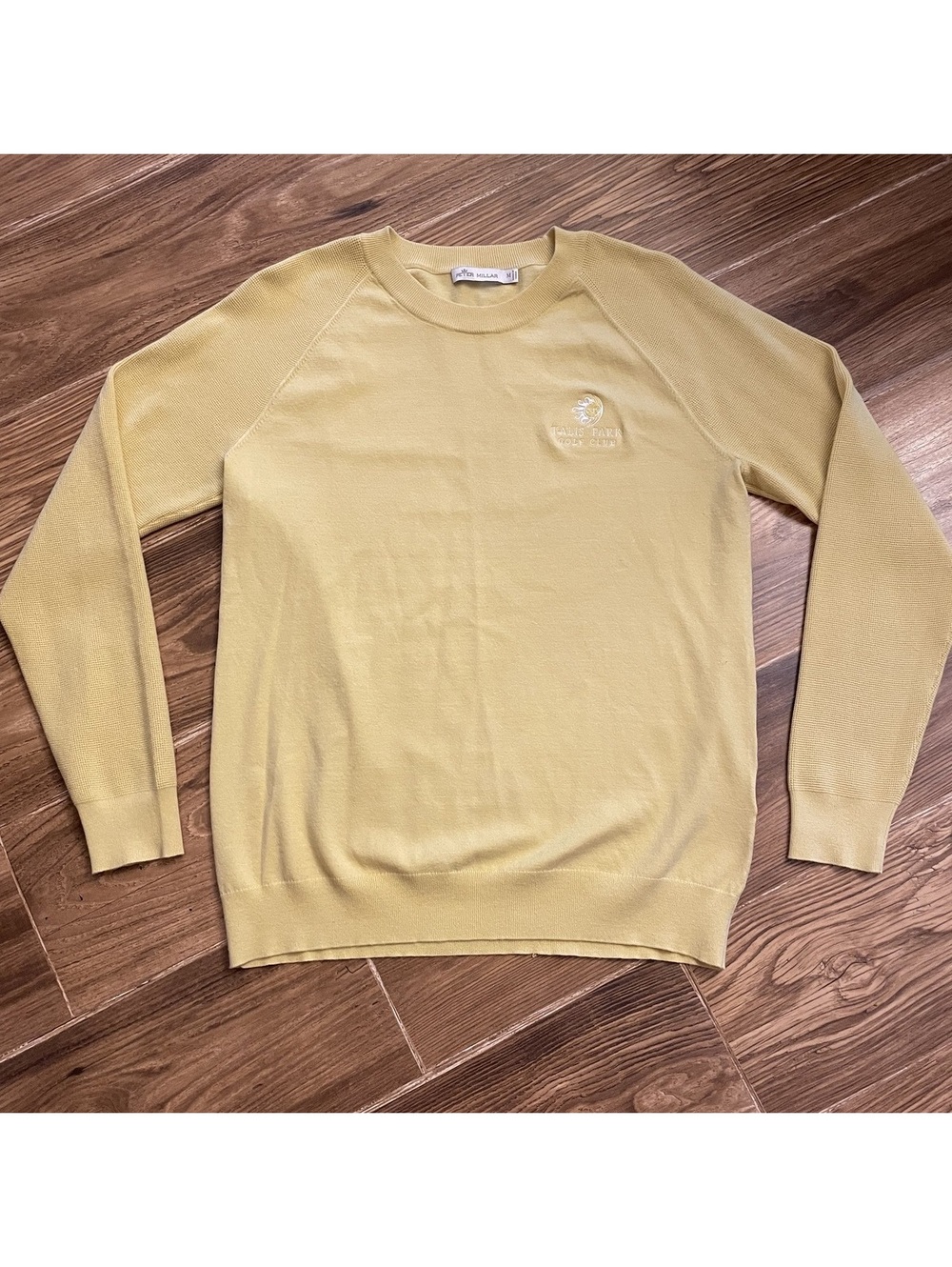 Peter Millar Men’s Medium Yellow Blend Crewneck Sweater Talis Park Golf Club